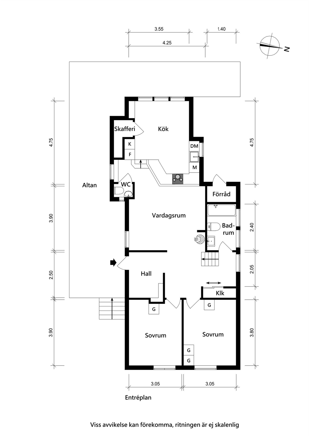 A-Framehus Entréplan