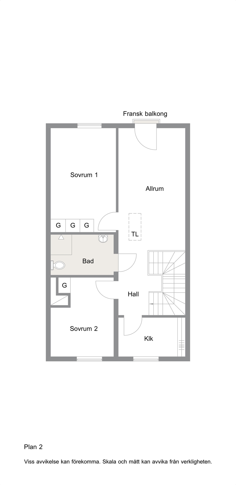 Planritning övre plan 