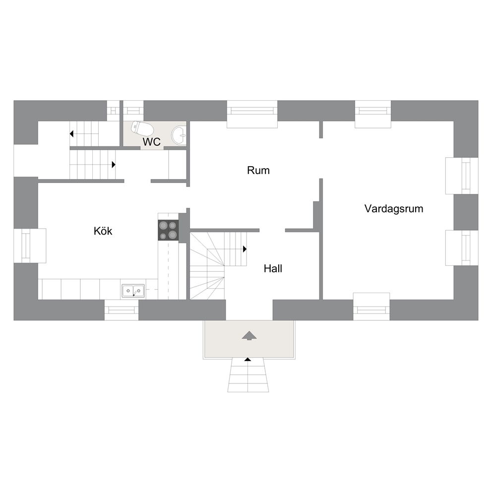 Bostadshusets entréplan