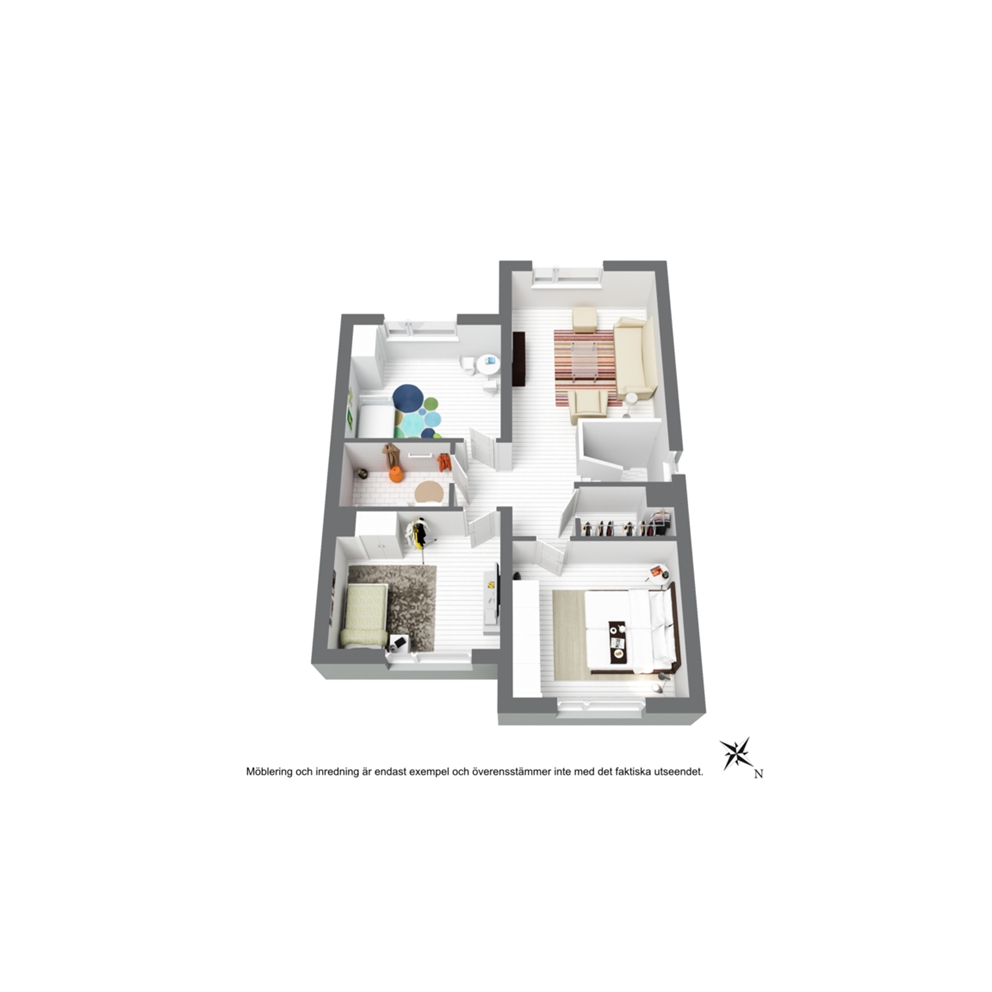 Planritning Övreplan 3D
