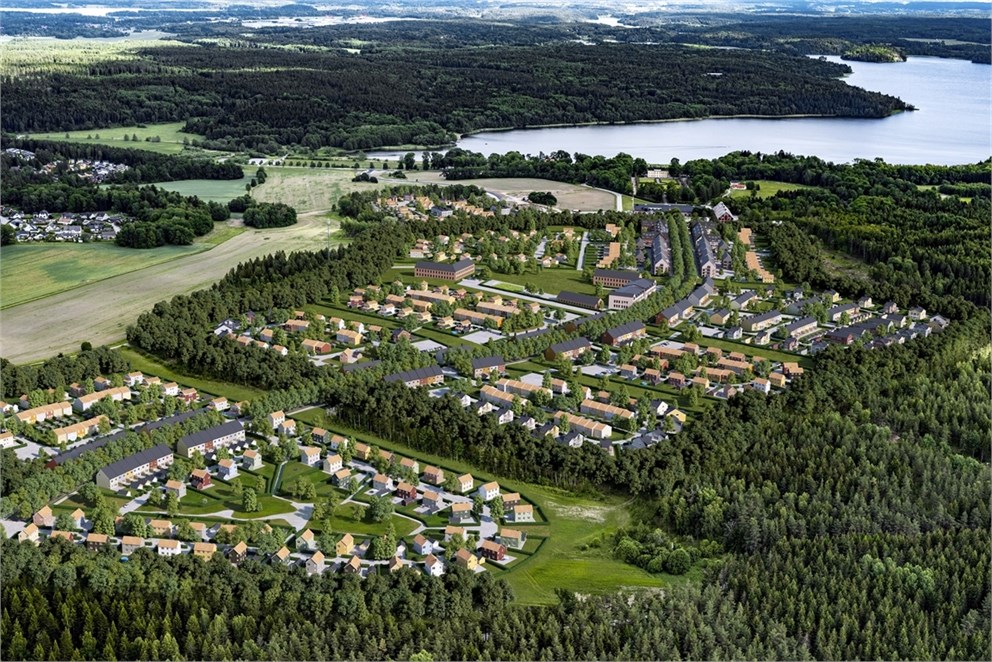 Översikt Steninge Slottsby - Rendering