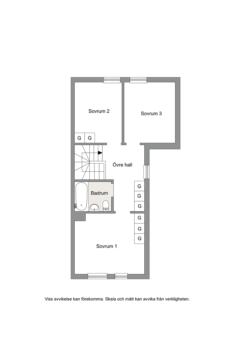 Planlösning, övre plan