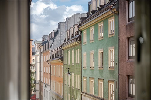 Utsikt från köksfönstret mot Brunnsgatan.