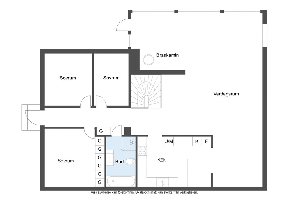 Planritning övre plan