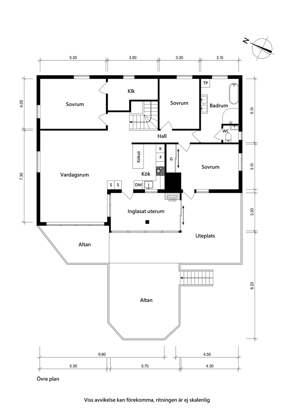 Planritning övre plan