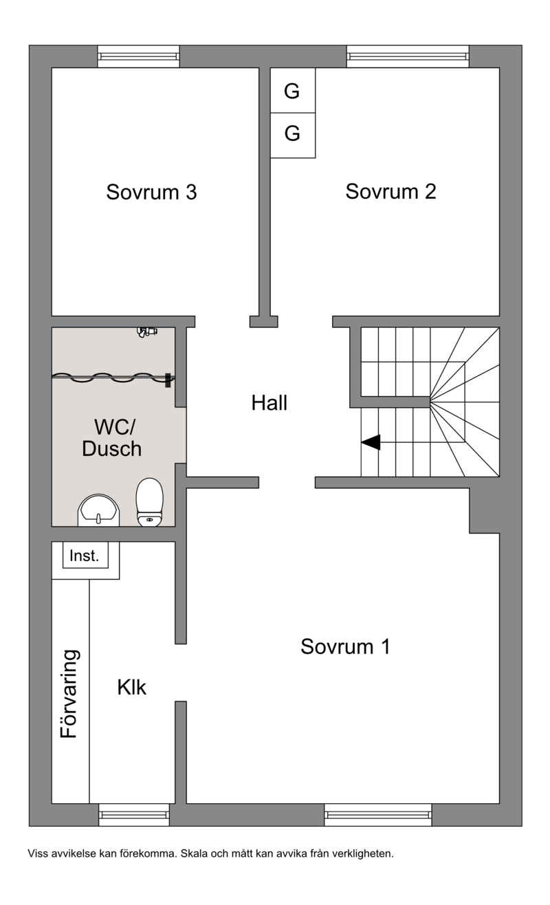 Planritning övre plan
