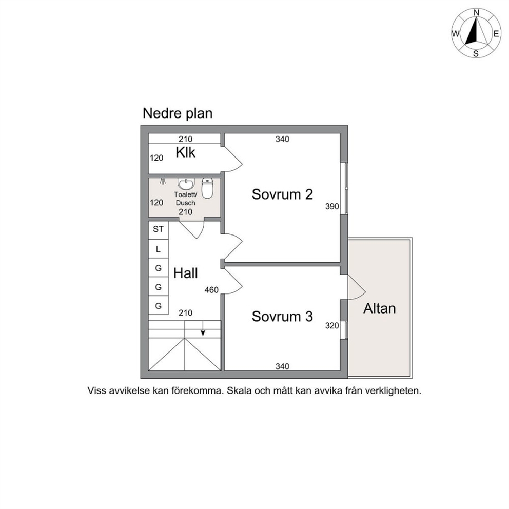 Planlösning nedre plan