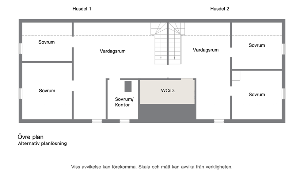 Alternativ planlösning Övre plan