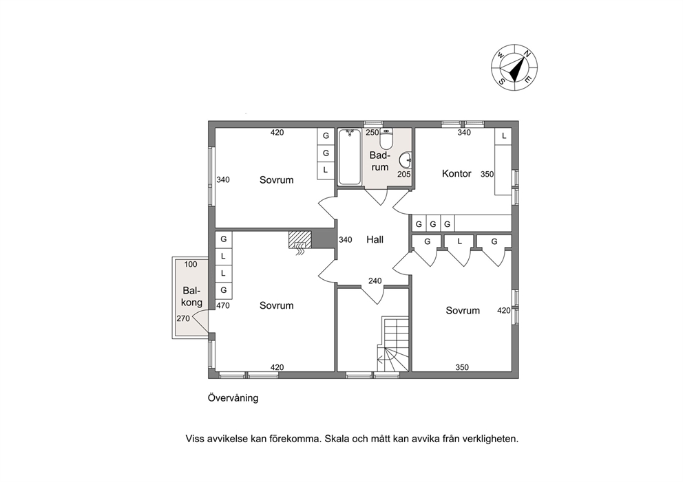 Planlösning övervåning