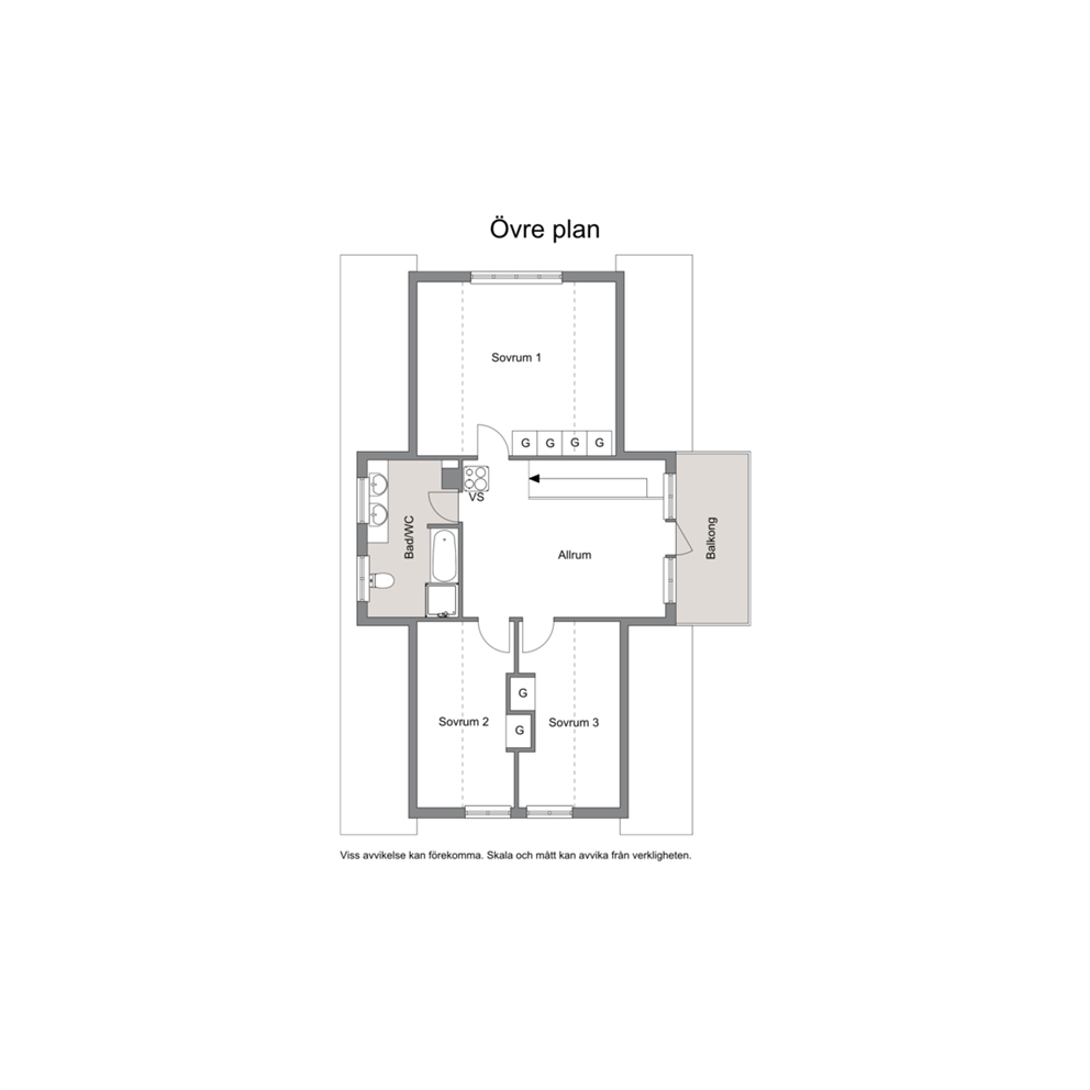 Planritning övre plan
