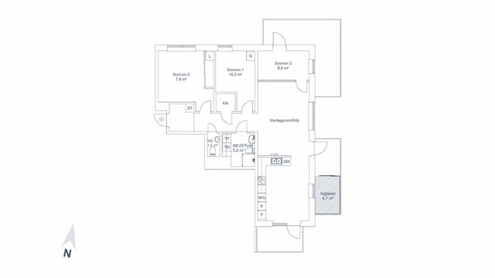 Planlösning lgh 1-1201