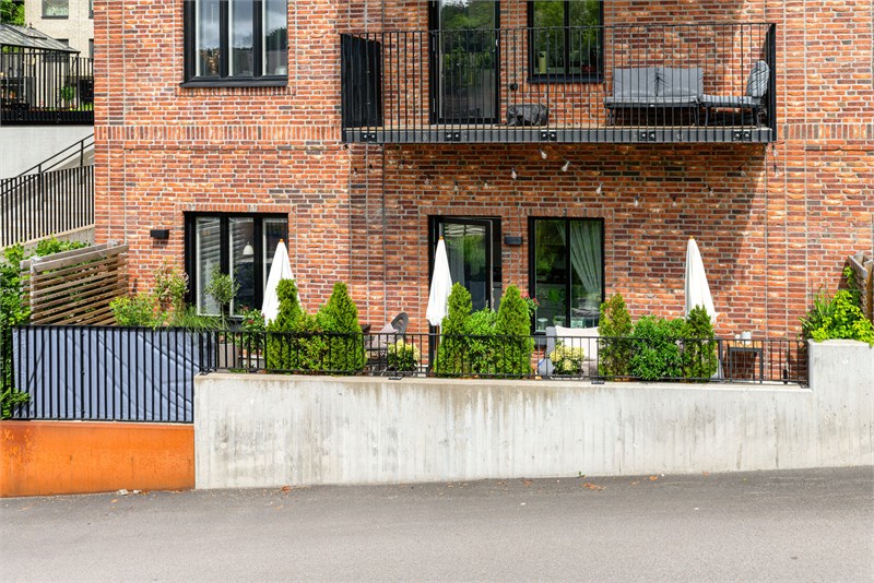 Här bor man med en ca 15 kvm stor uteplats