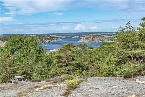 Vy från berget ovanför tomten