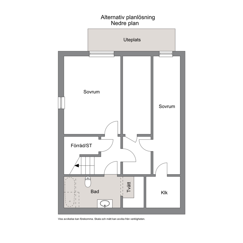 Alternativ planlösning nedre plan