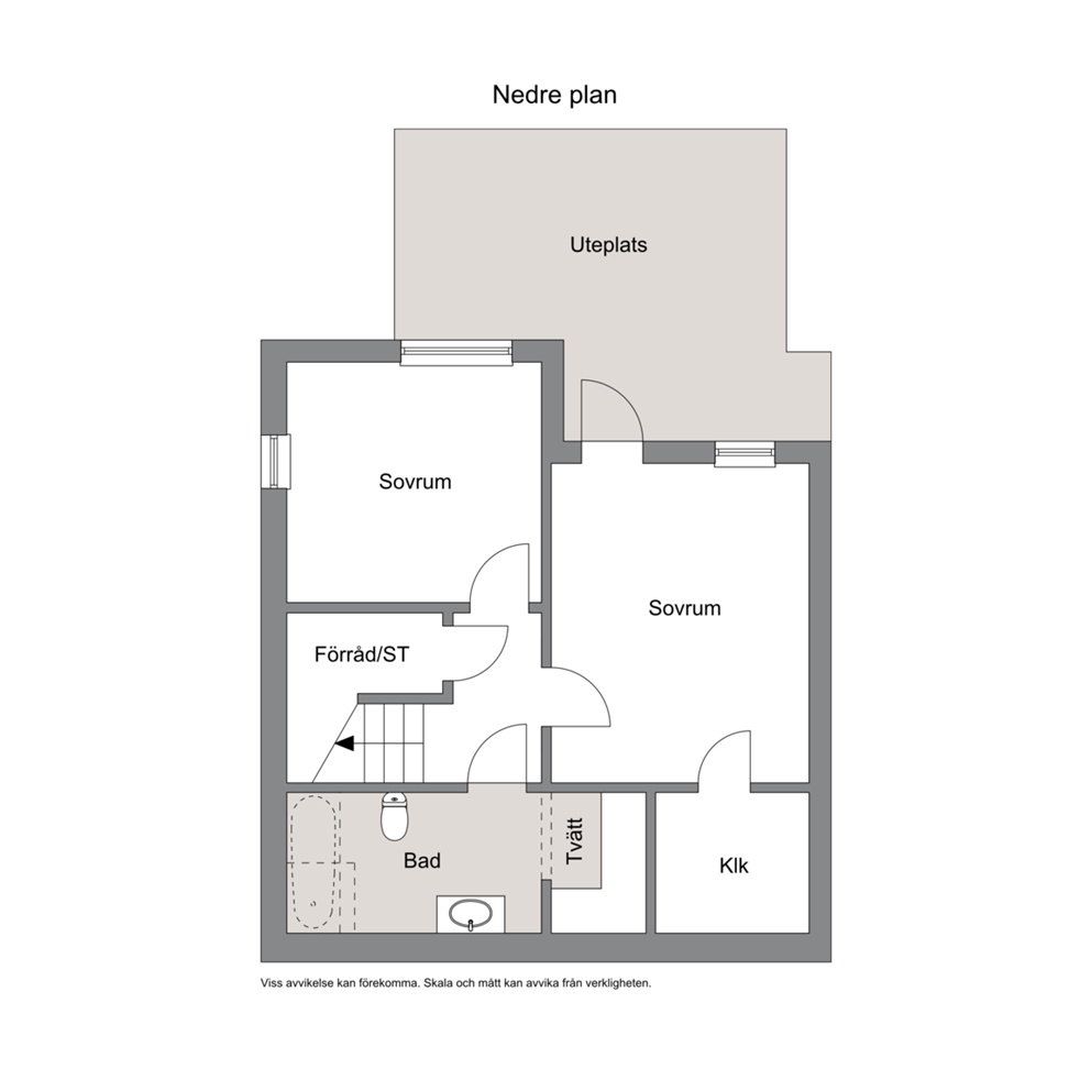 Nuvarande planlösning nedre plan