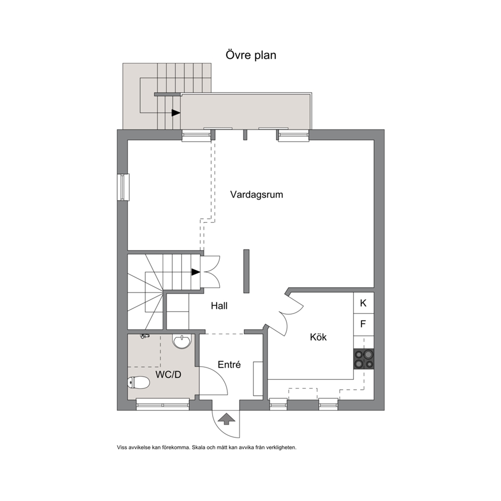 Nuvarande planlösning övre plan