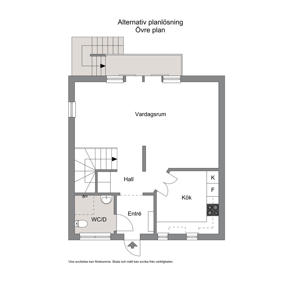 Alternativ planlösning övre plan