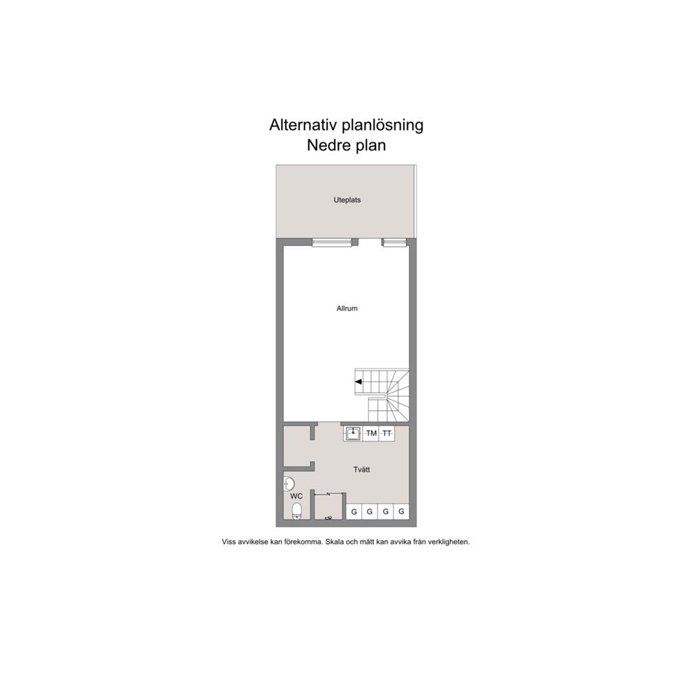 Alternativ planlösning nedre plan