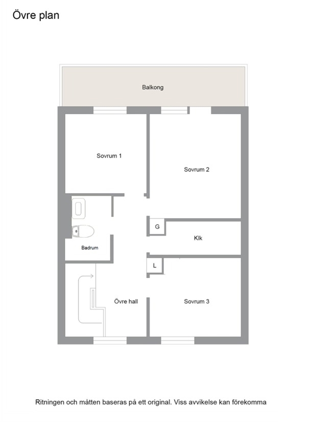 Planritning övre plan 