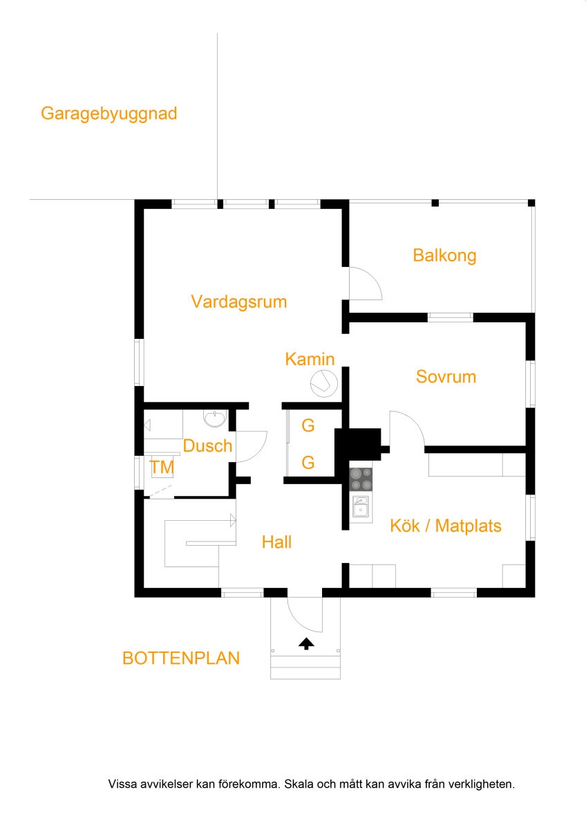 Planritning, entréplan