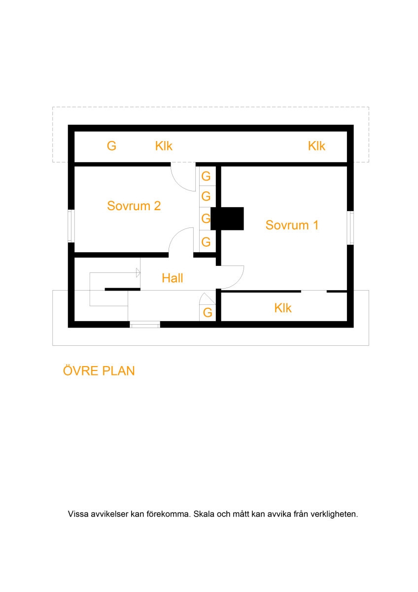 Planritning, övre plan