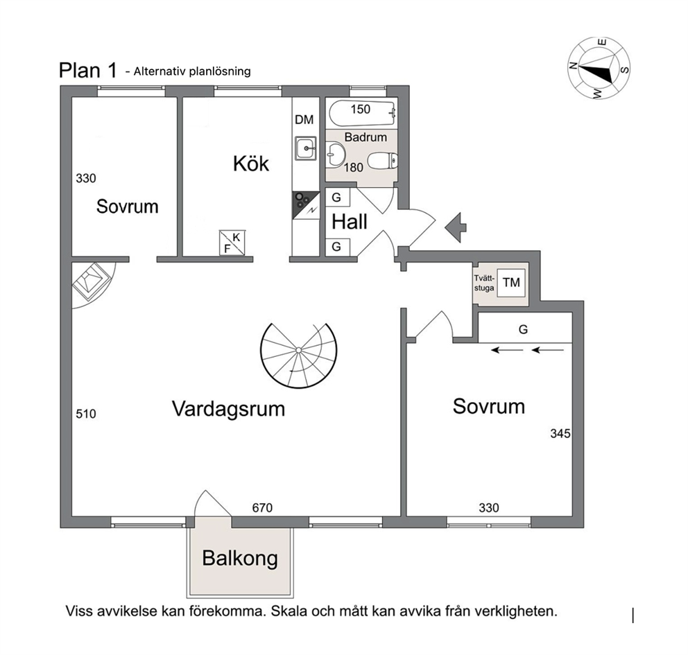 Alternativ planlösning - Plan 1