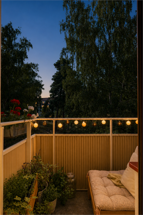 AI genererad bild med balkongmöbler