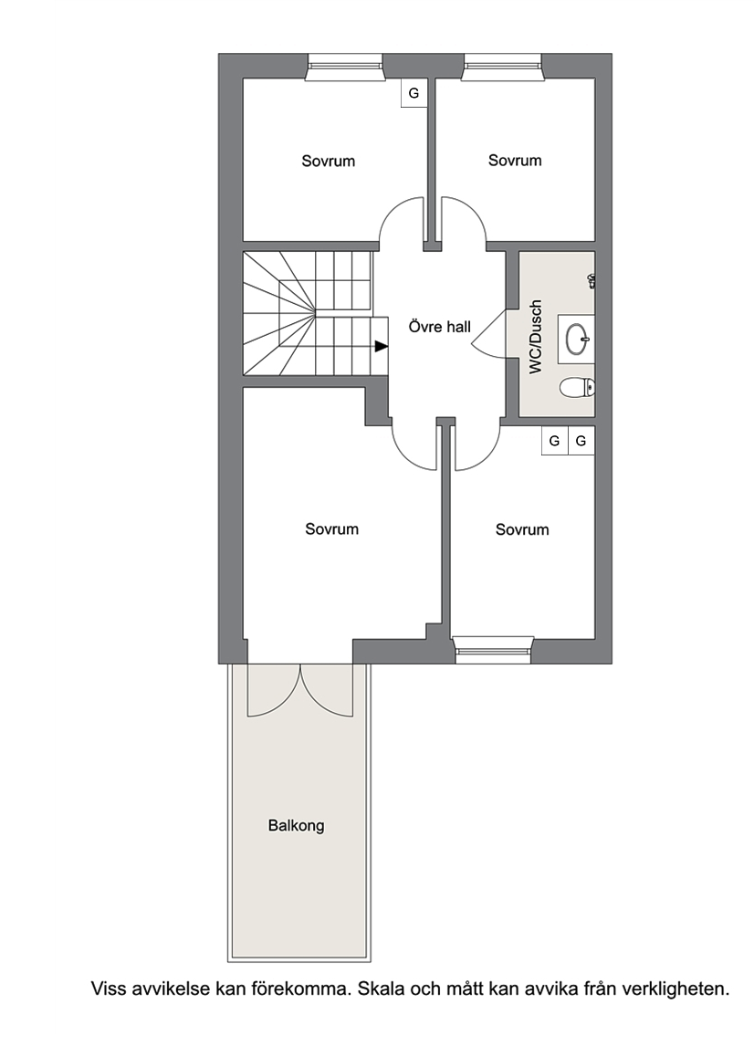 Planlösning övreplanplan