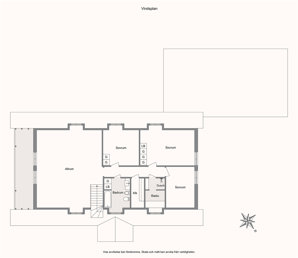 Planritning övre plan