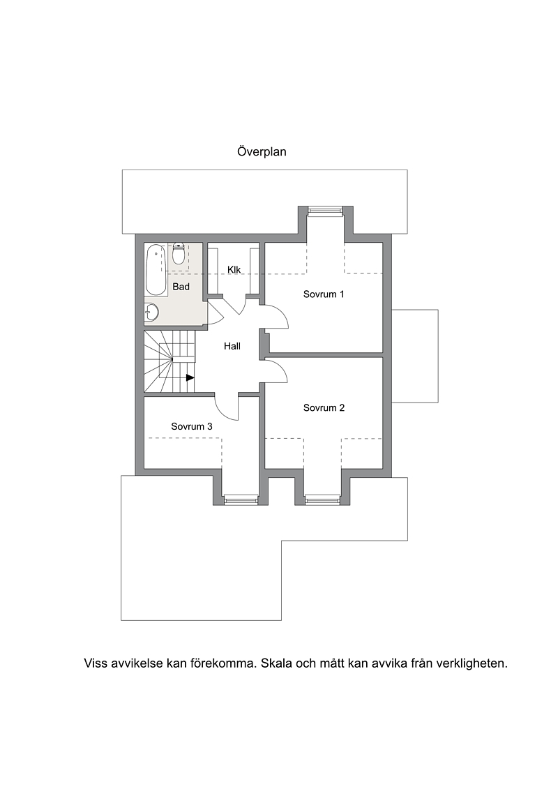 Planlösning 2 D - övre plan