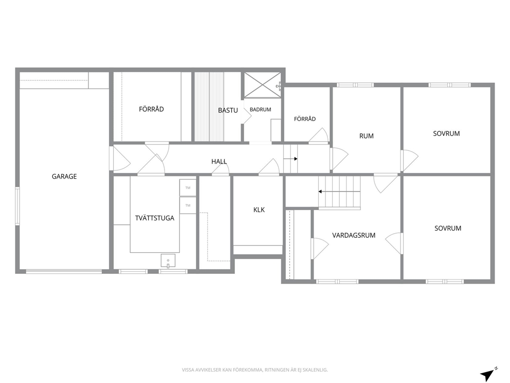 Planritning - Nedre etage