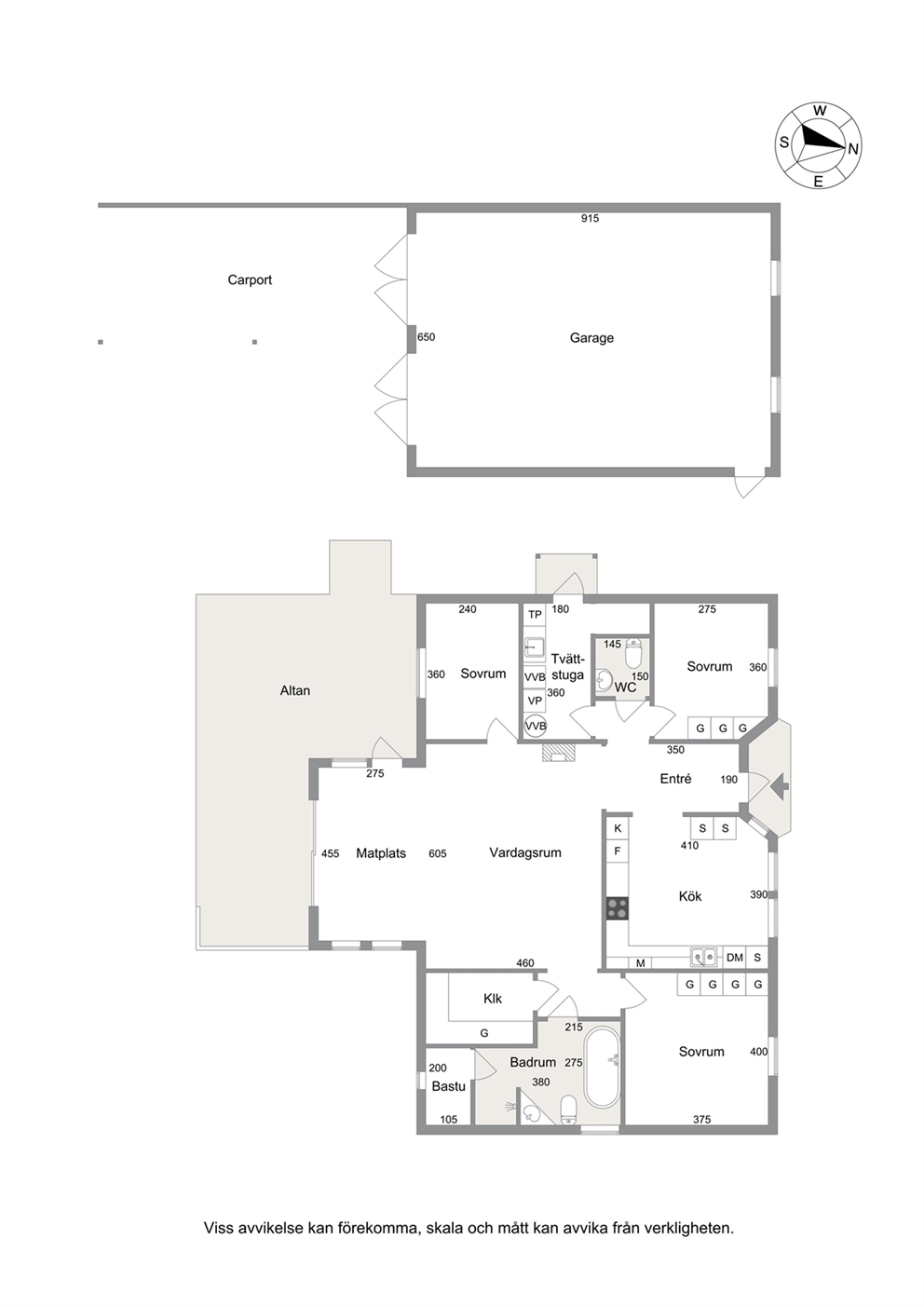 Planritning stora huset och garaget