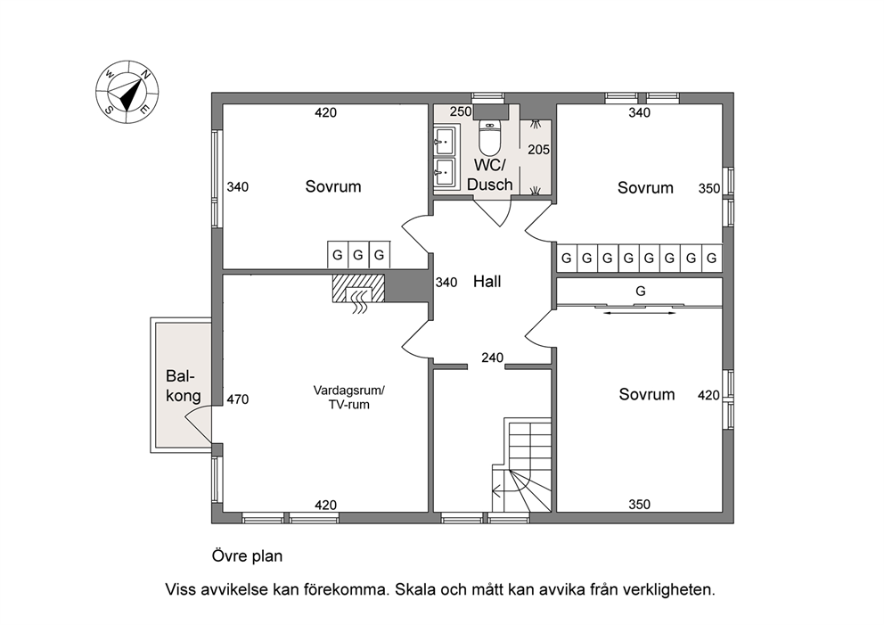 Planlösning övervåning