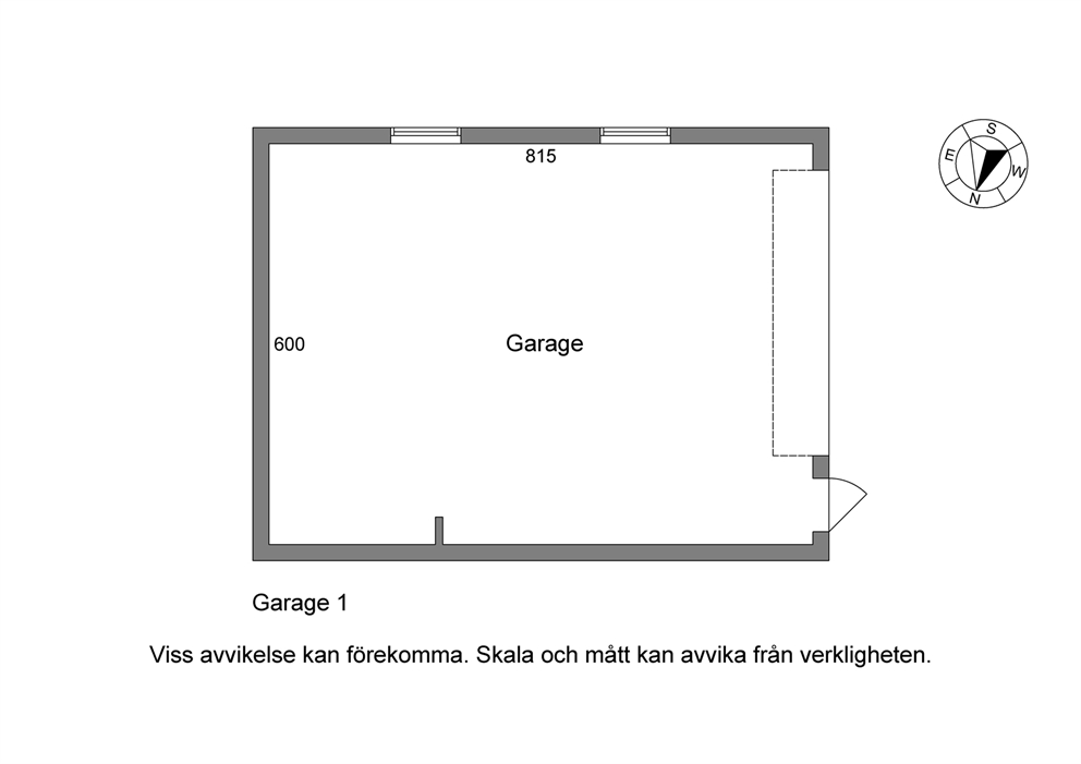 Planlösning isolerade dubbelgarage