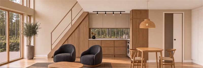 Exempelbild/illustration minivilla loft