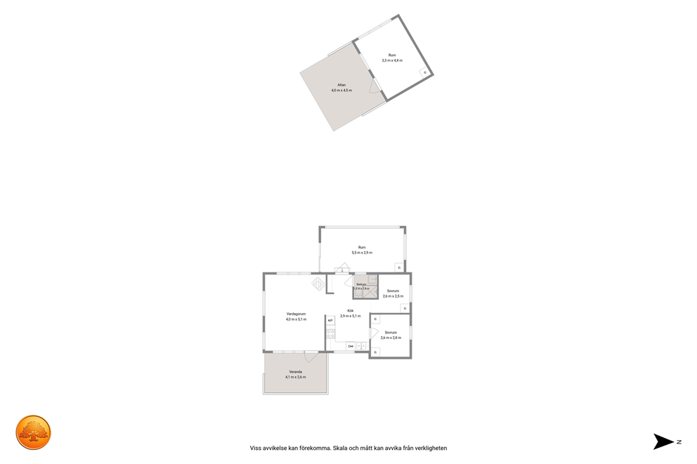 Planritning hus och gästhus