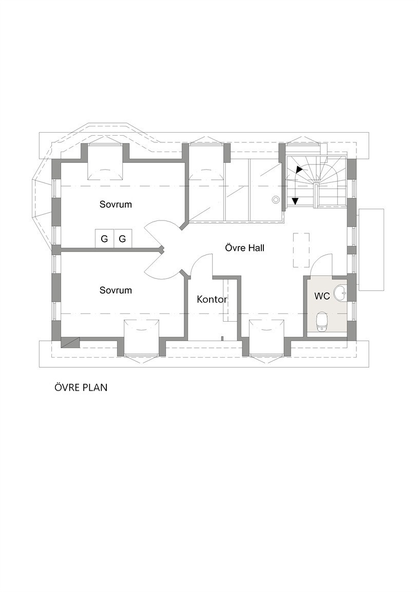 Planritning - övre plan