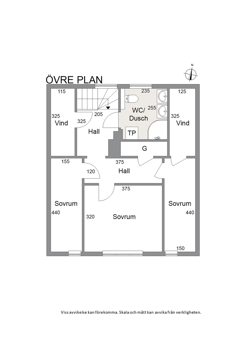 Huvudhus övre plan