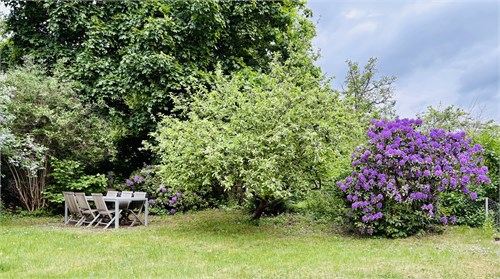 Säljarens privata bild på föreningens trädgård.