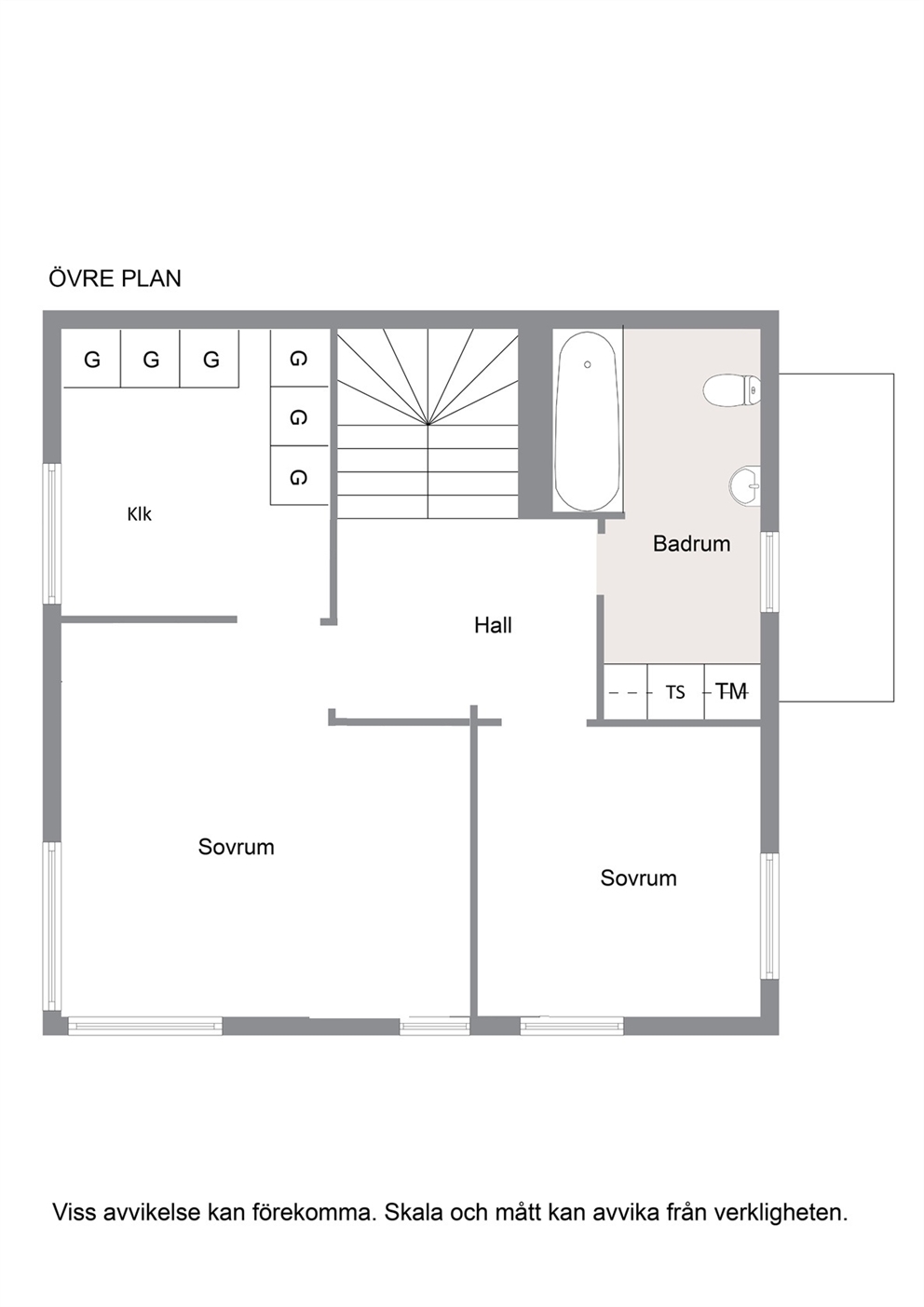 Planritning övre plan