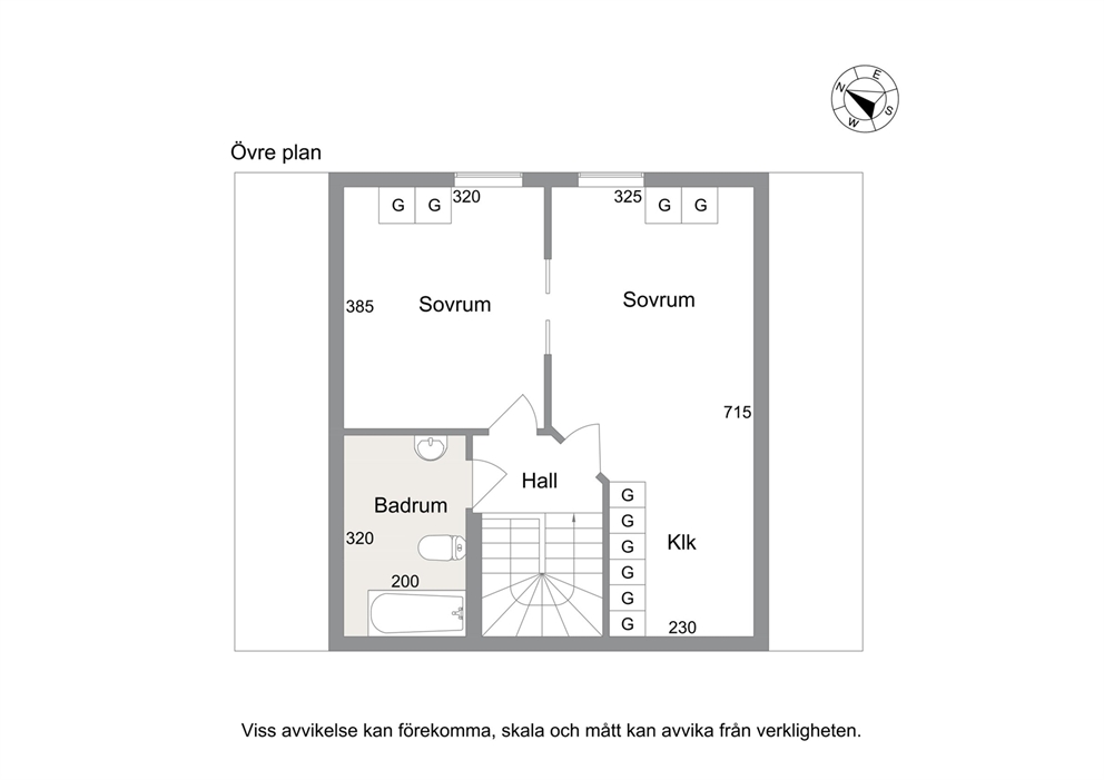Planritning övervåningen