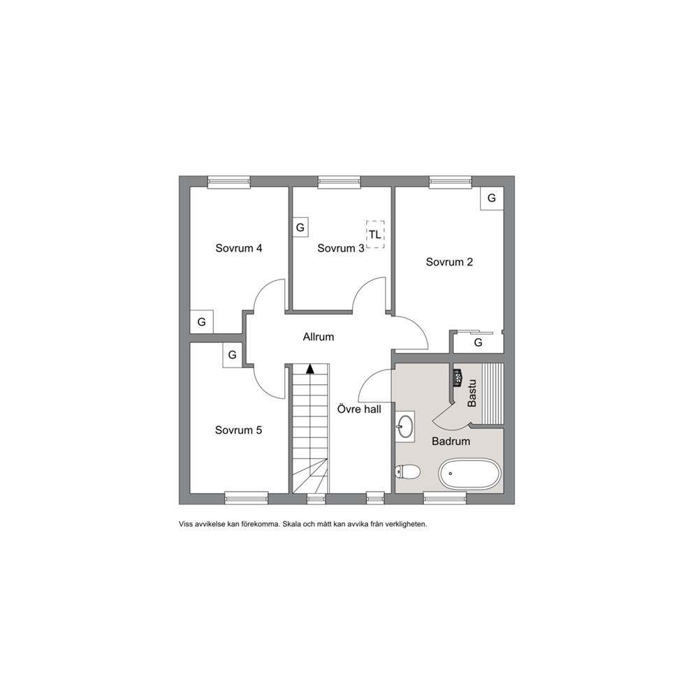 Planlösning övre plan