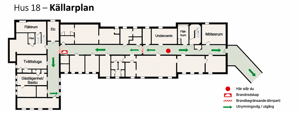 Källarplan i bostadsrättsföreningen. 